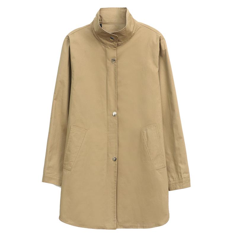 2024 Plus Size Women's Lightweight Trench Coat for Spring & Autumn - Stylish Short Jacket for Mature Ladies