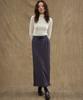 Manavis Seven Heritage Pleated Long Skirt [Black]