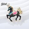 Zinc Alloy Brooch Enamel Pin Carousel Horse with Corrosion Resistant