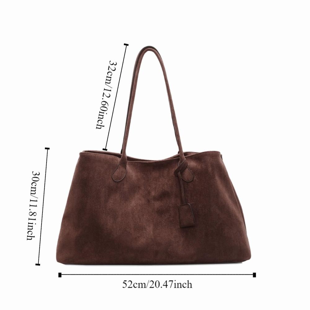 Elegant Shoulder Pouch Suede Shoulder Bag Korean Style Storage Suede Handbag All-match Suede Bucket Bag Underarm Tote Bag Office