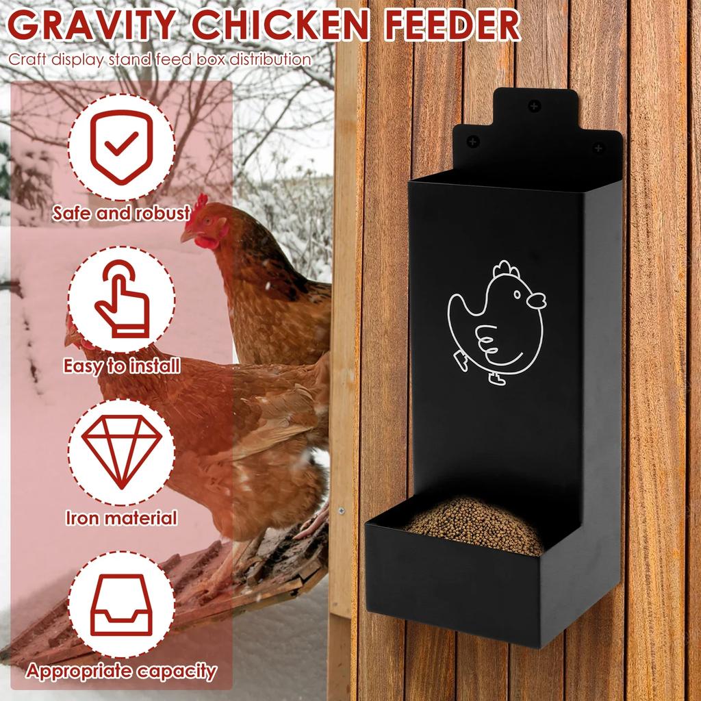 2 Pcs Hangable Chicken Feeder Oyster Shell Hen Feeder Large Capacity farm Poultry Food Grain Dispenser feeding watering supplies