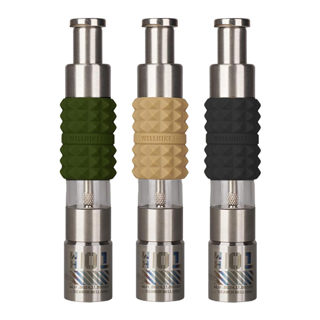 Stainless Steels Salt and Peppers Grinder Practical Thumb Push Button Peppers Grinder for Single Hand Operate Enduring
