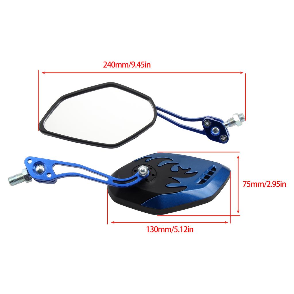 Motorcycle Universal Rearview Mirror 2PCS 8mm/10mm Anti-vertigo  CNC Rearview Side Mirrors Mounting Bolts Moto Accessories