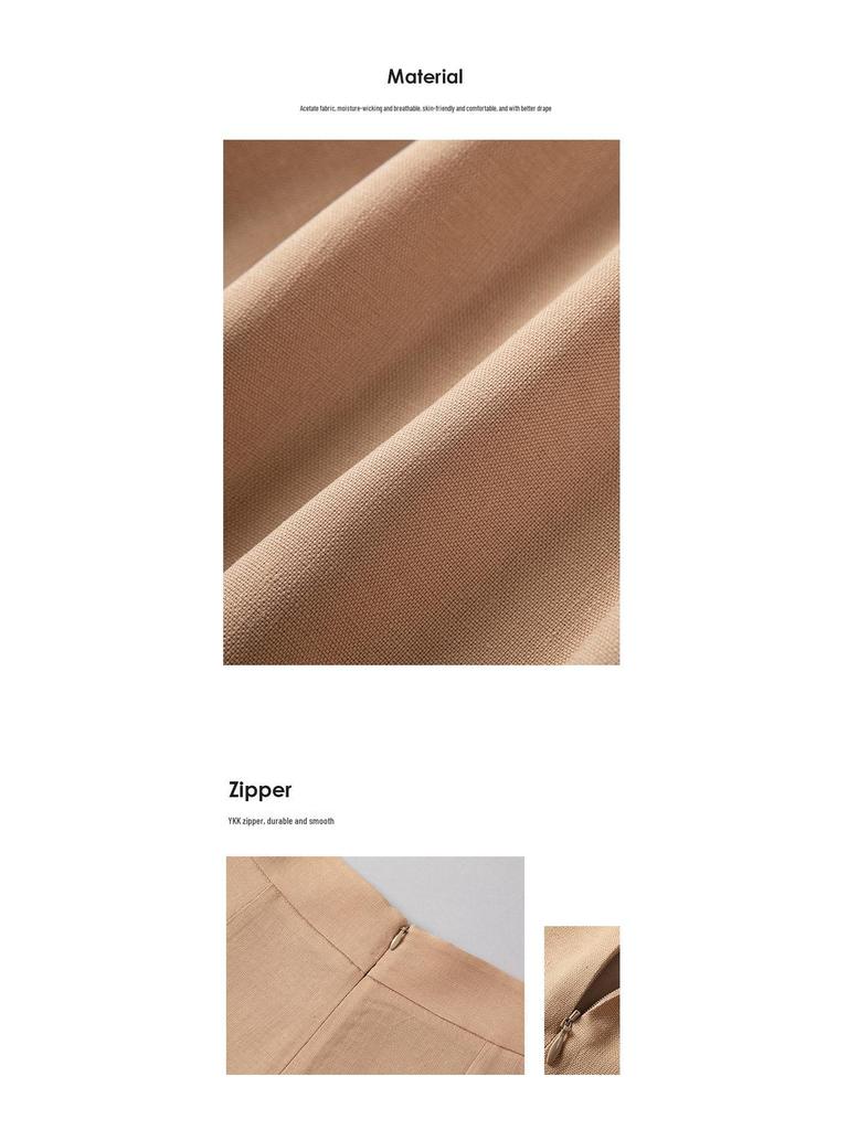 High-End Acetic Acid A-Line Drape Skirt - Women's Casual and Chic Spring/Autumn Umbrella Skirt