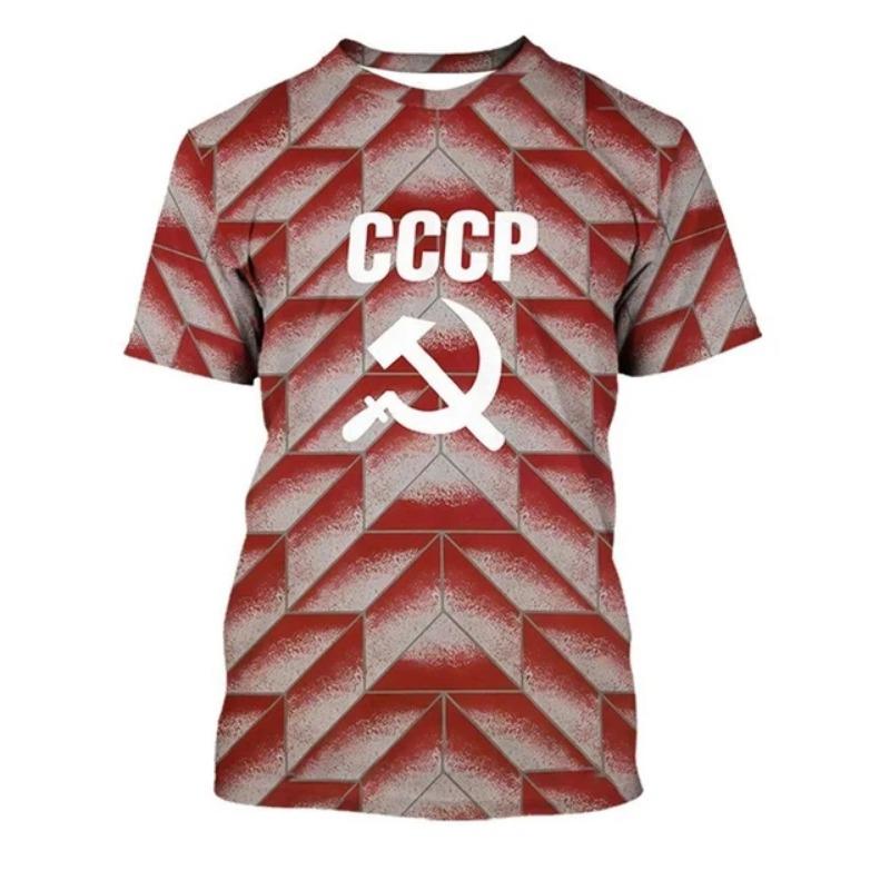 National Flag 3d Printed T-shirt For Men's Soviet Republic Pattern Short Sleeved T Shirt Casual O-Neck Pullover Oversized Tees