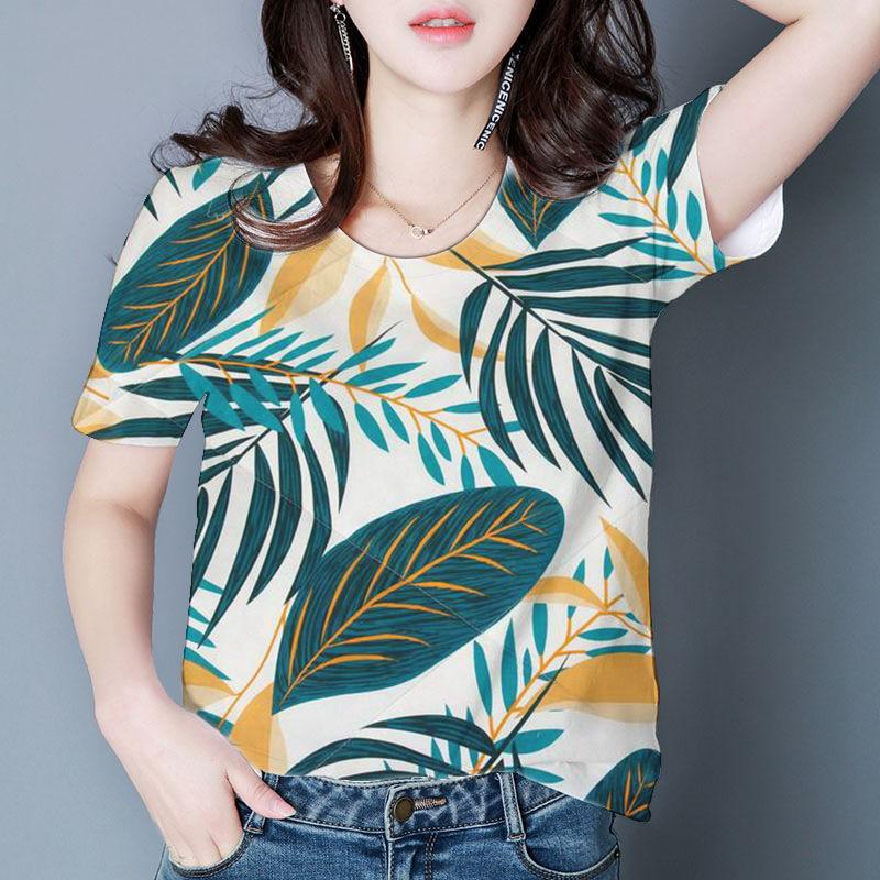 Women's Flower Print Daily Top Versatile Comfortable Short Sleeve Casual T-Shirts Women’s