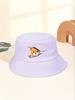 Cute Cartoon Korean-Style Bucket Hat for Spring Summer Casual Outdoor Hiking Women Men Fashionable Breathable Sunshade Cap