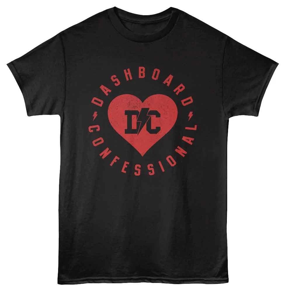 Dashboard Confessional - Lightning Bolt Heart - Black - Adult Unisex T-Shirt XXXXL