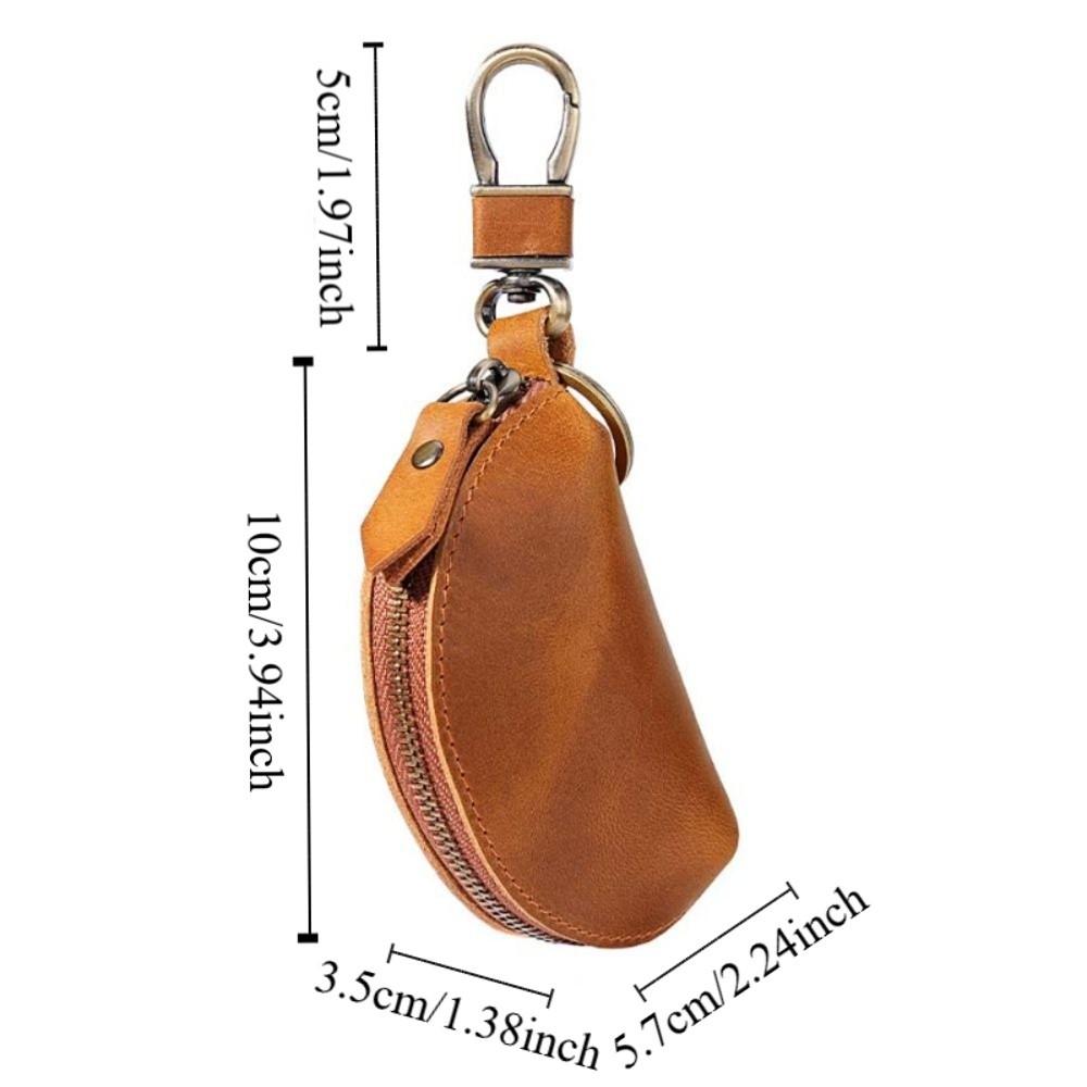 Crazy Horse Leather Car Key Pouch Genuine Leather Key Holder  for Secure Keys Storage