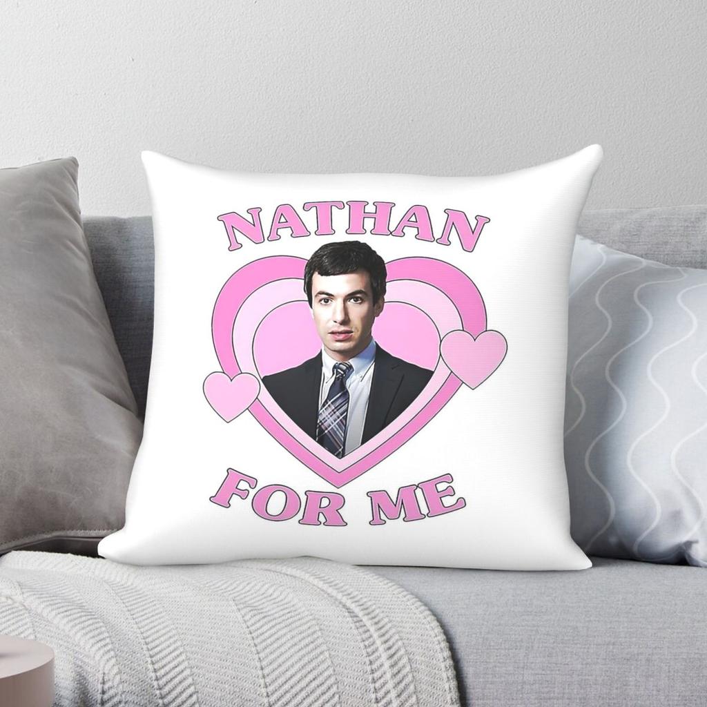 Nathan Fielder For Me Pink Heart Pillowcase Polyester Linen Velvet Creative Zip Decor Throw Pillow Case Car Cushion Cover