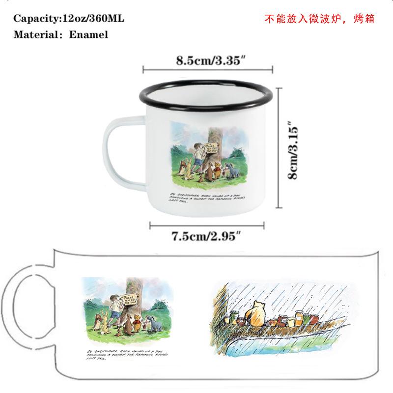 

Cute Bear Enamel Water Cup, Children s Drop Resistant Milk Cups, Outing Illustration Tea Cup, Portable Bowl, Creative Coffee Mug 360ml