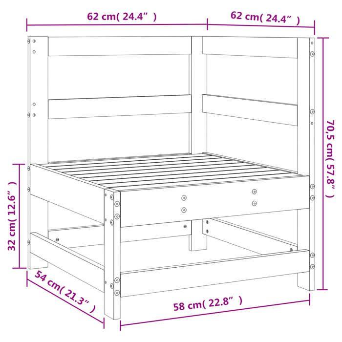 VidaXL Canapé d'Angle de Jardin, Siège avec Dossier, Meuble de Terrasse Patio Arrière-cour Balcon Extérieur, Marron Bois 825476