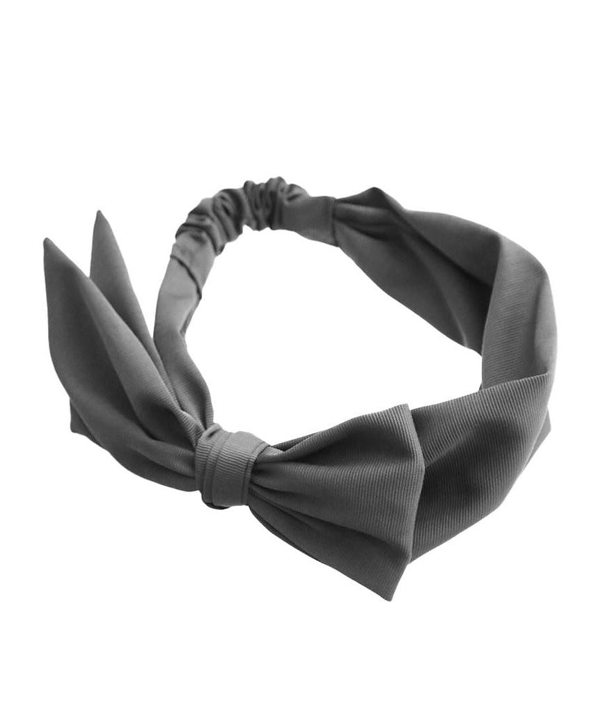 VINGTAINE Hairband with Detachable Customizable Hair Ribbon, Large, Accessory, Casual, Simple, Gray, HB-133-GY