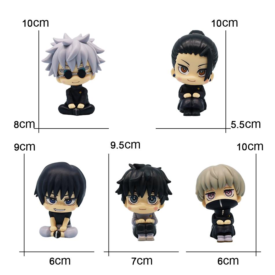 New 5Pcs/set Jujutsu Kaisen Cute Yuji Itadori Gojo Satoru Q Ver. PVC Action Figures Anime Figure Model Toys Collection Doll Gift