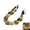 Artistic Vintage Inspired Thick Beaded Collar Necklace Featuring Mixed Charm And Adjustable Closure Design Jewelry