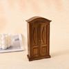 Miniature Antique Wooden Wardrobe For 1/12 Scale Dollhouses Accessories Double Door Cabinet Bedroom Scene Display Props