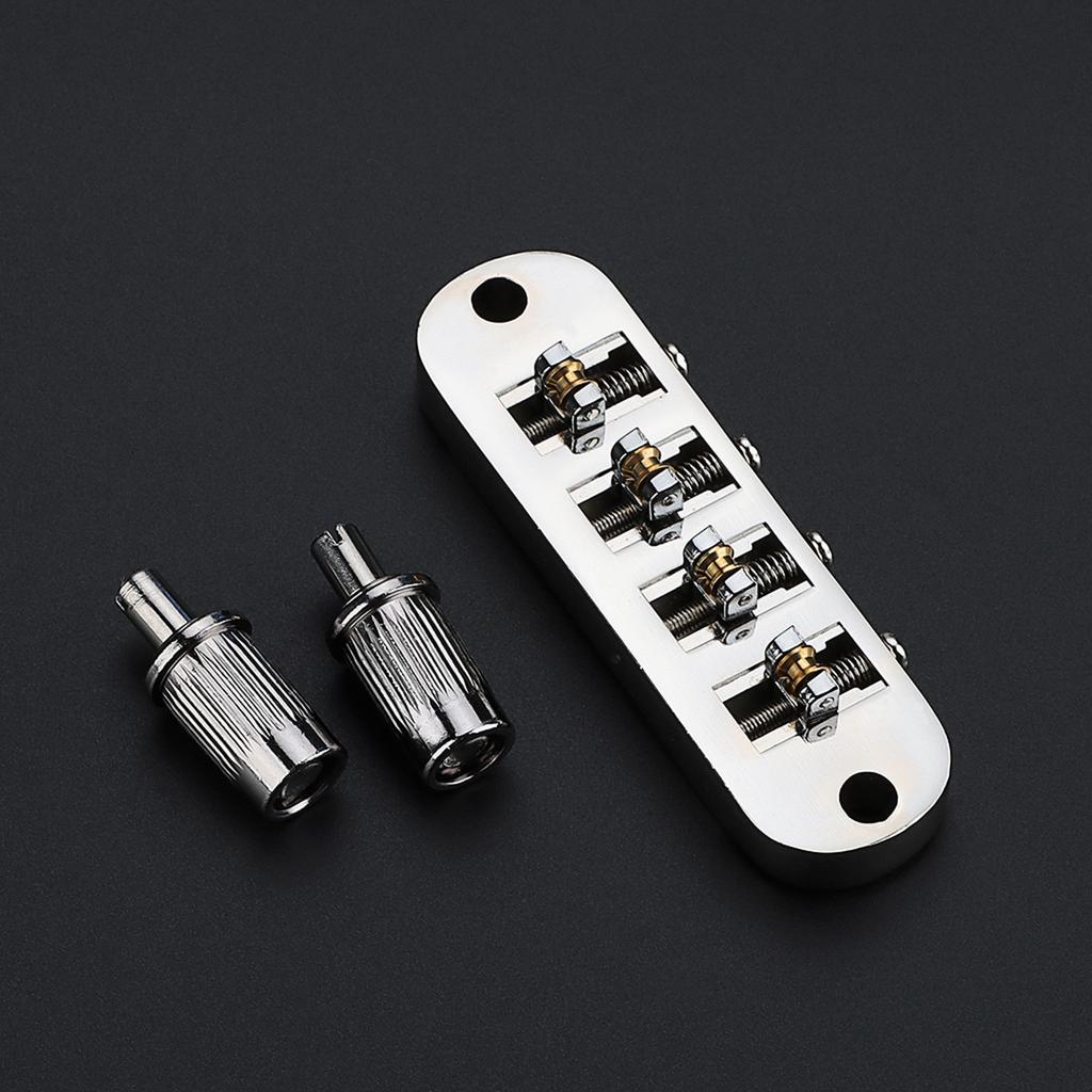 4 String Guitar Bridge Replacement Roller Saddle Guitar Bridge Tailpiece Electric Guitar Bridge Easy To Install