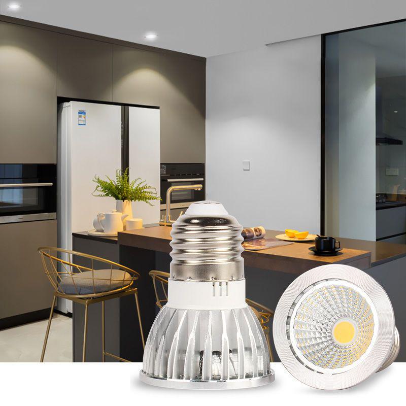 E27 LED COB Spotlight Bulb, 3W/5W, Super Bright Warm White Recessed Downlight