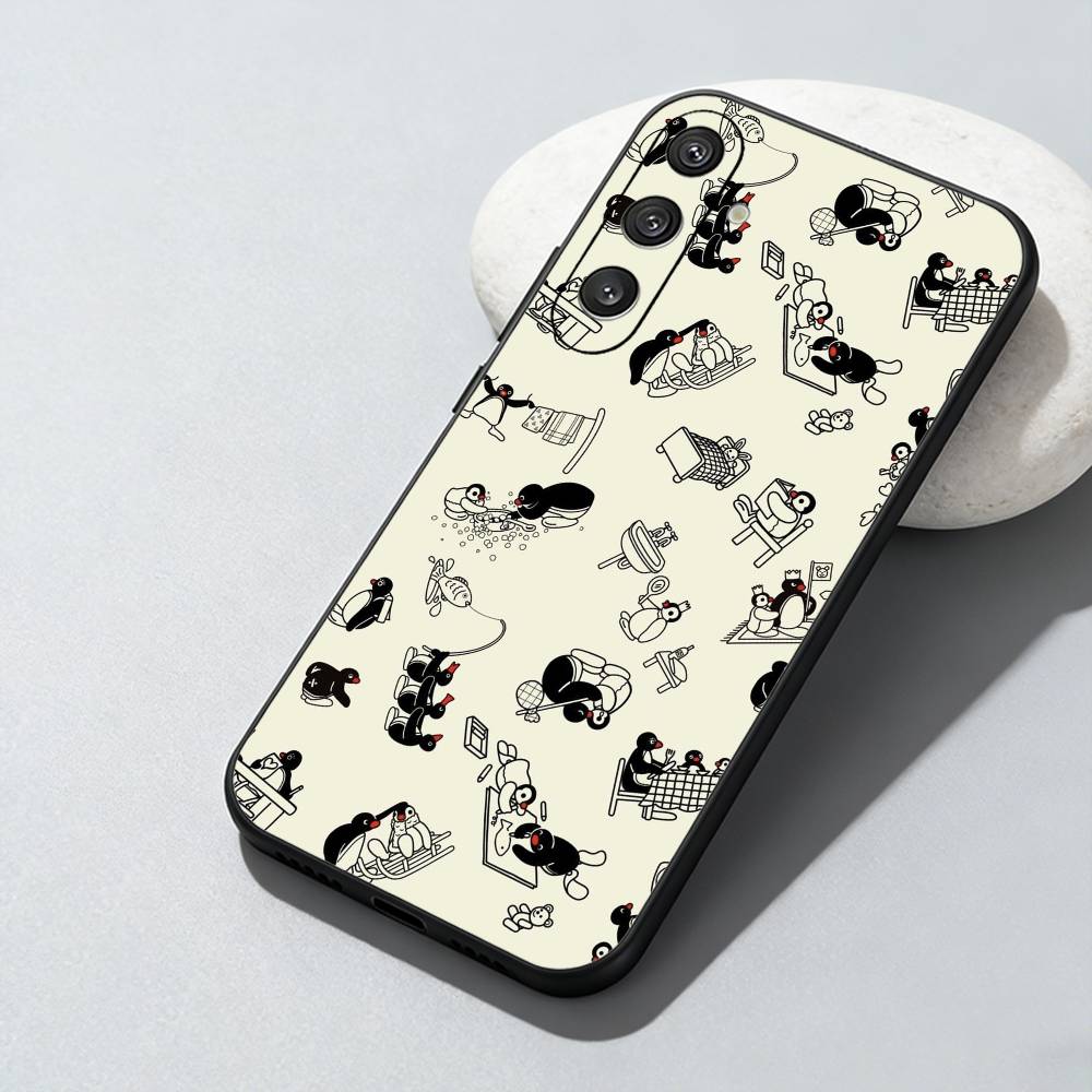 P-Pingu Penguin Funny Cut Phone Case For Samsung Galaxy A73,A72,A71,A70,A52,A51 Others Soft Black Cover