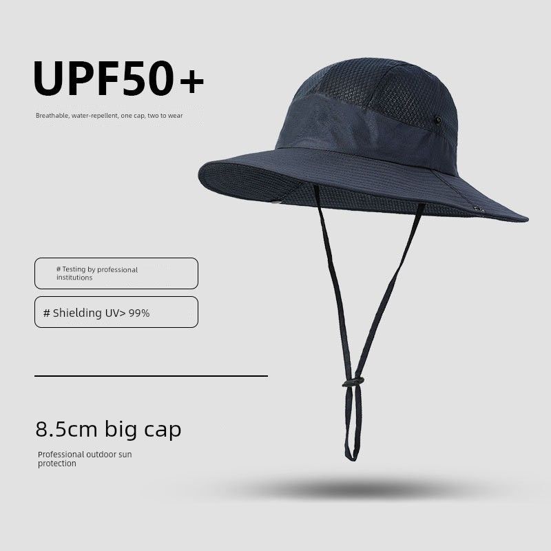 

Уличный гаджет Вышивка Летняя Походная Быстросохнущая Дышащая Панама Кепка Водонепроницаемая Защита от УФ-лучей Солнцезащитная шляпа YF039 navy blue Adjustable free size