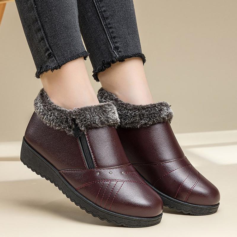 Fashion Winter Women's Snow Boots Plush Womens Ankle Boots Keep Warm Comfortable Cotton Shoes Non Slip Shoes for Women Soft Leather New