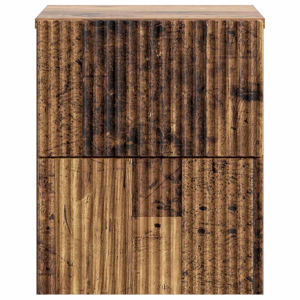 Wall Mounted Nightstand Reclaimed Wood Look 33 x 34.5 x 40 cm