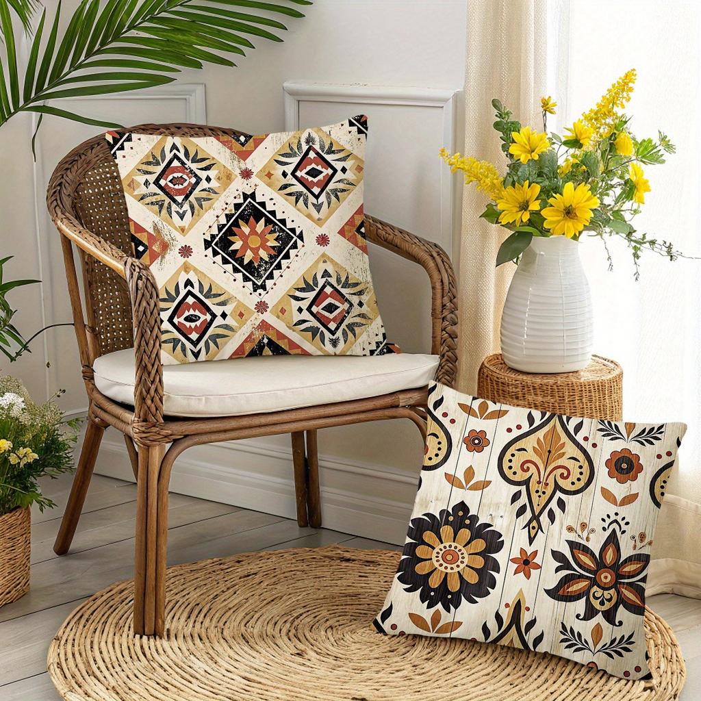 Ethnic Bohemian Geometric Floral Pillowcasesuitable For Sofa Car Bedroom Decorative Cushion Cover Pillow Cover