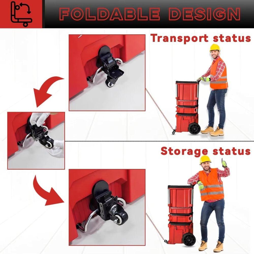 Collapsible Design Toolbox Casters Stainless Steel Rolling Toolbox Caster Toolbox Mobility