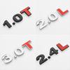 Car Metal Displacement Standard Decal 1.0 1.2 1.4 1.5 1.6 1.8 2.0 2.2 2.4 2.5 2.8 3.0 T L Trunk Badge Emblem Sticker Accessories