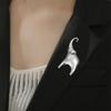 My Shape Elephant Brooch Stainless Steel Animal Brooch Nameplate Brooch Pins for Women Men's Suit Jewelry Elephant Lovers Gifts