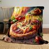 "Cheesy Pizza with Fresh Toppings" Patterned Blanket, Flannel, Suitable for All Seasons, Home Decor, Warm and Cozy