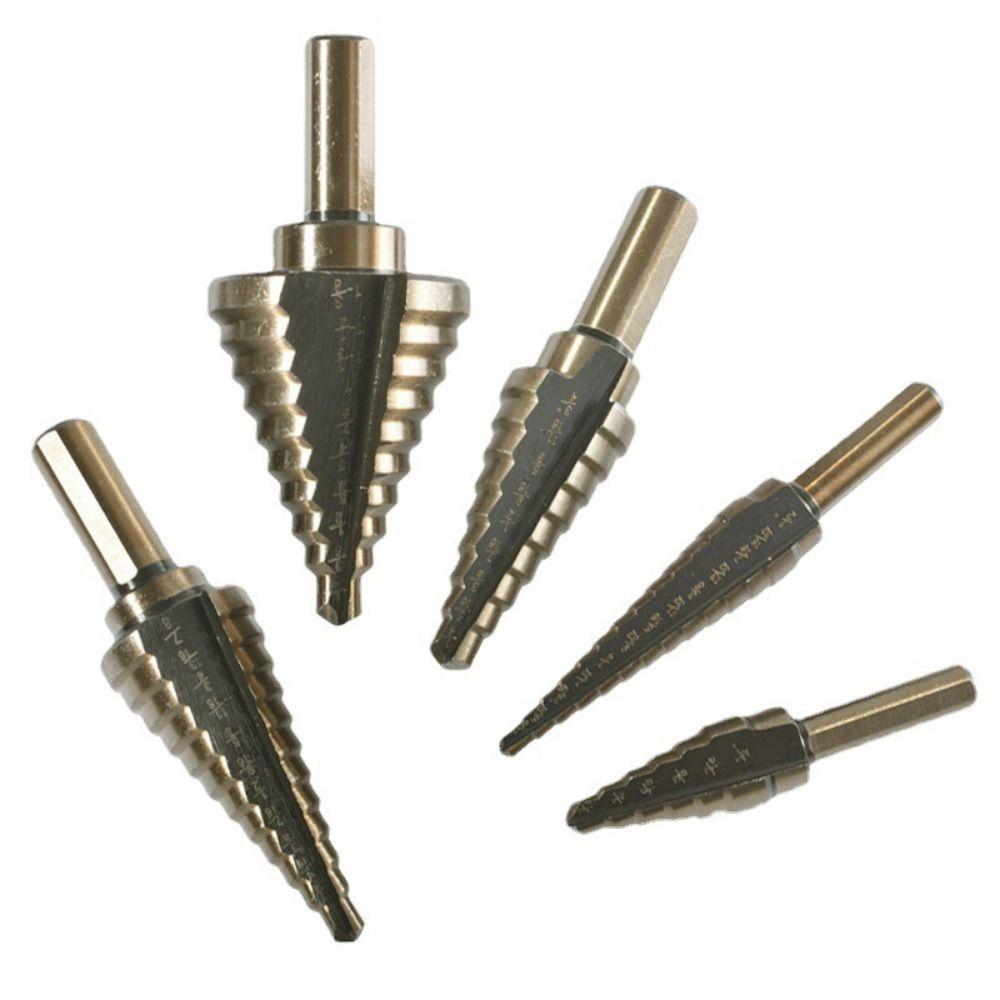 5Pcs 50 Sizes Multiple Hole Drill Cobalt Titanium Cone Drill Durable Step Drill Set  Hole Opening