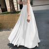 Damen Chiffon A-Linien Maxirock Hoher Bund Fließender Saum mit Eleganter Drapierung & Weiter Silhouette