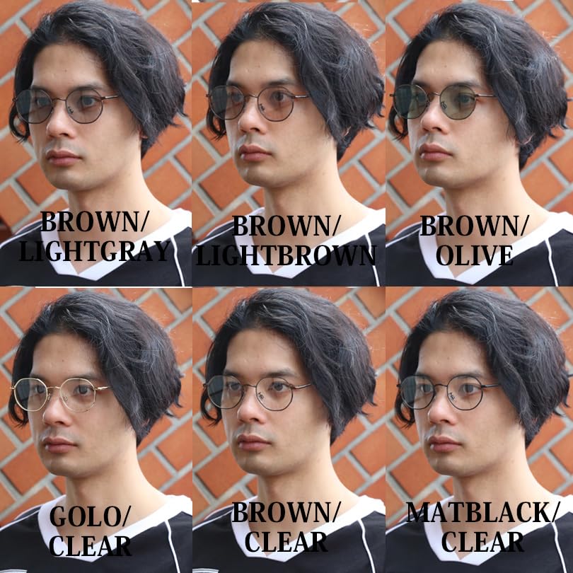 (Eight) Octagon (8-sided) Sunglasses for Men and Women, with Dedicated Case, Metal Frame, BrownClear F