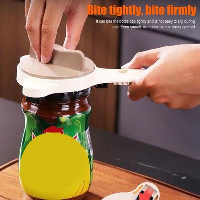 4-in-1 Bottle Opener Multi-Tool Ergonomic Grip Lid Remover with Wine Foil Cutter Multifunctional Lid Opener