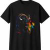 Neon Bison Wildlife Mens Womens T-Shirt Animal Unisex Novelty Gift Tee Funny