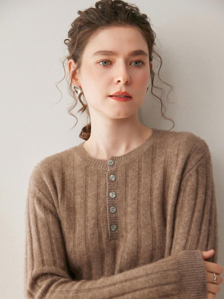 Soft Versatile Cashmere Women's Knit Solid Base Layer - Autumn/Winter