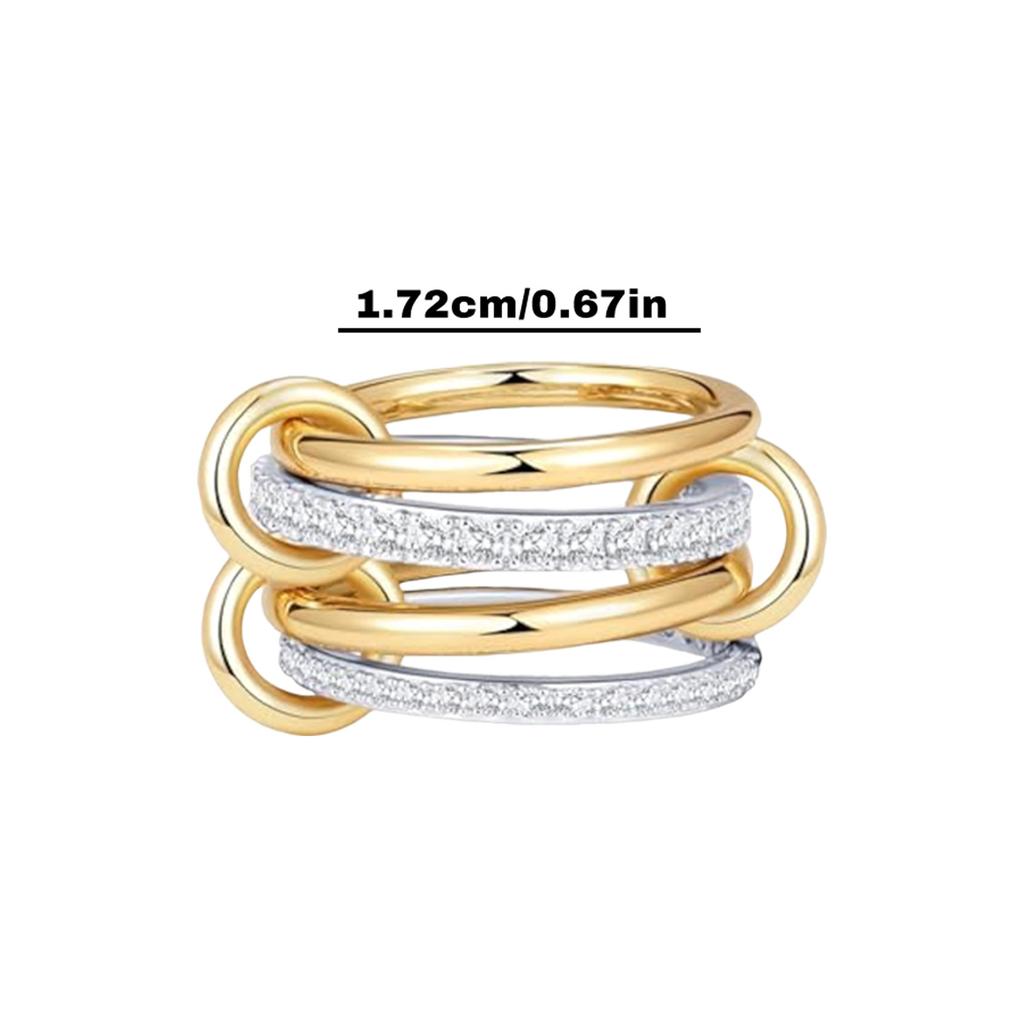 Multi-Ring Finger Accessory ,Statement Ring With Four Bands 1pc