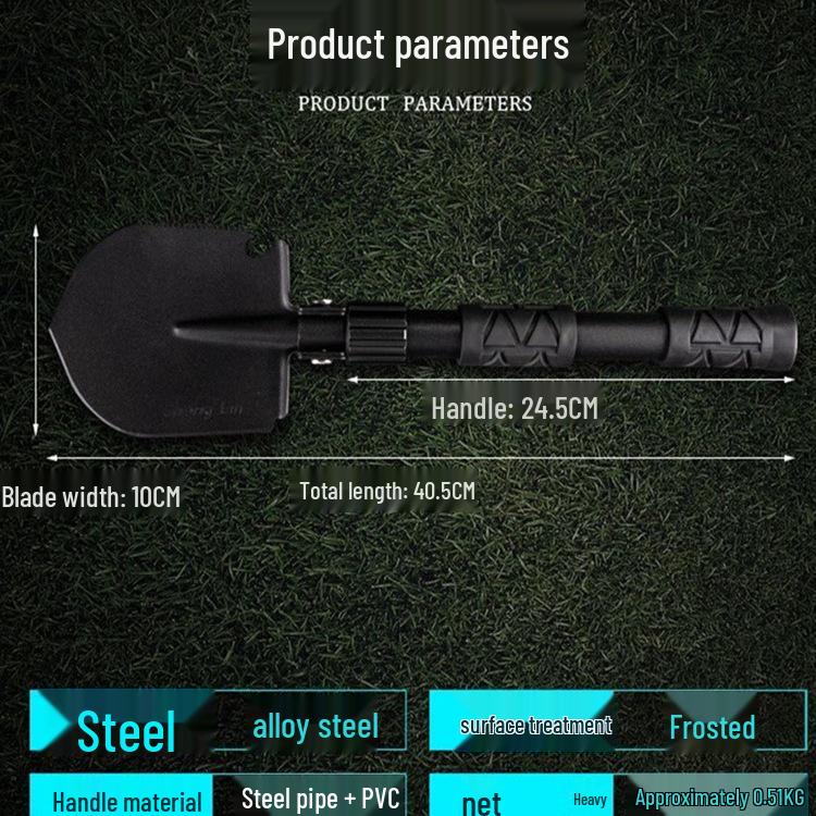 Portable Multifunctional Folding Shovel: Compact German Design for Outdoor, Fishing, Car Use