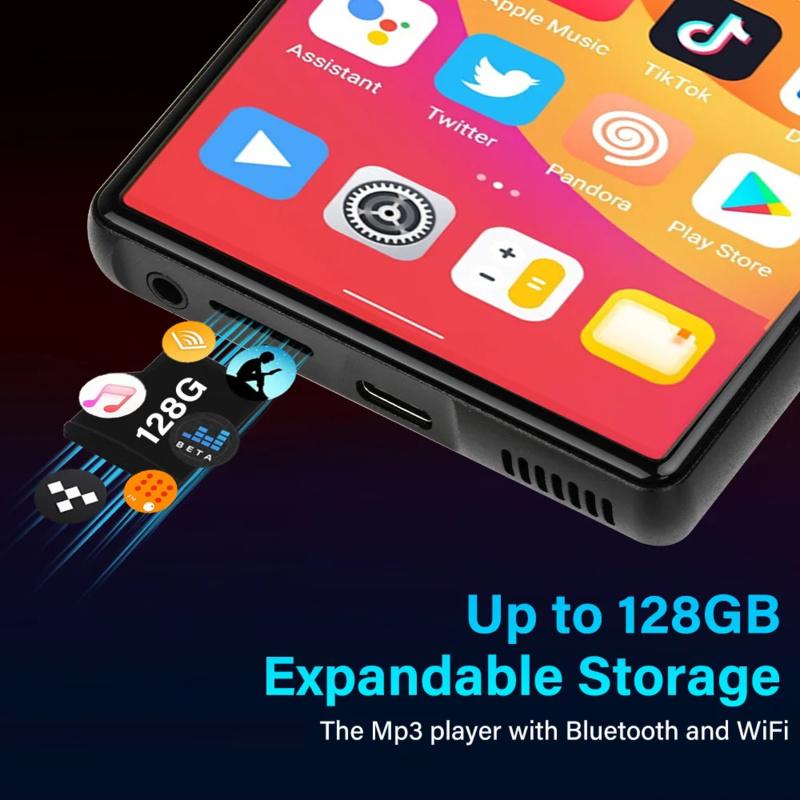 Mini WiFi MP4 Player Android 11 5.0" IPS Touchscreen 1080P Video Bluetooth MP3 Player Unterstützt Spotify/Pandora/Tidal/Deezer