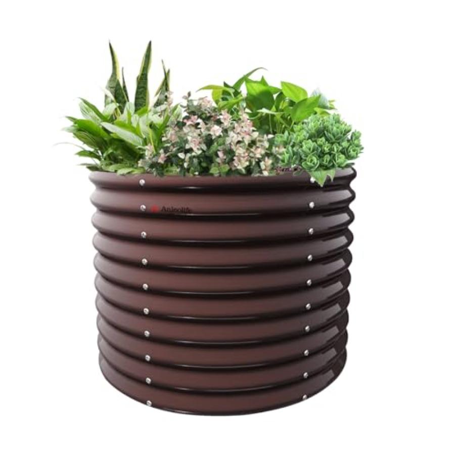

30 Extra Tall Galvanized Raised Garden Beds Outdoor 3x2.5ft Round Metal Planter Boxes for Planting Vegetables Flowers Fruits Ec United States