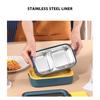 304 Stainless Steel Compartment Lunch Box 2 Layer Thermal Lunch Box Food Container  For Camping