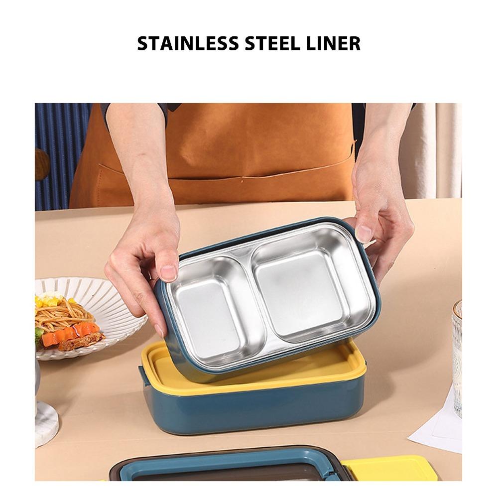 304 Stainless Steel Compartment Lunch Box 2 Layer Thermal Lunch Box Food Container  For Camping