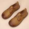 Men's Shoes  Spring New Wide Head Genuine Leather Men's Shoes Breathable Trendy Retro Casual Leather Shoes Men