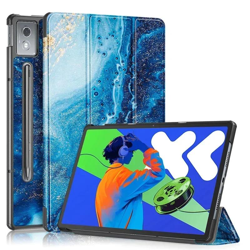 Custodia per Lenovo Idea Tab Pro da 12,7 pollici, pieghevole a tre ante, magnetica, in pelle, con supporto, Cover rigida Smart per Lenovo Idea Tab Pro 2025 Tb373fu