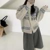 Women's Retro Fair Isle Knit Cardigan - Autumn/Winter Loose Fit Sweater Outerwear
