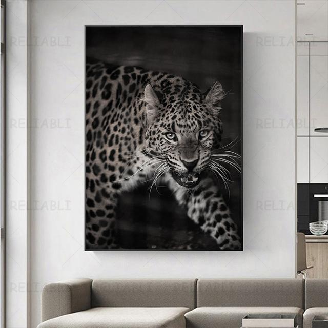 Leopard Pictures Big Cat Posters and Pirnts Animal Canvas Painting Wildlife Wall Art for Living Room Decor Home Decoration