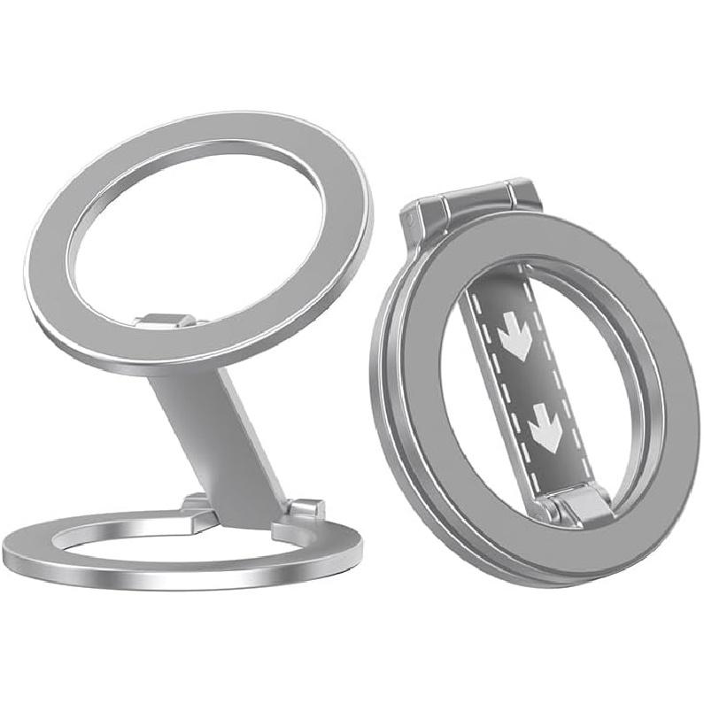 

Магнитная подставка для телефона, многофункциональная складная, вращение на 360°, портативный магнитный держатель для телефона с двухсторонним креплением для всех серий телефонов (черный) серебряный