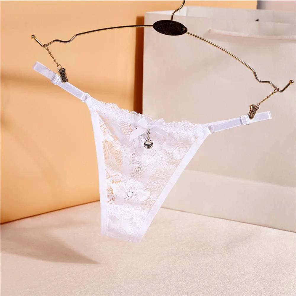 1 Pc Sexy G-string Thongs Women Panties Floral Sheer Underwear Soft Side Tie Lingerie Briefs Lace Transparent Thong Panties