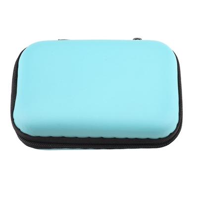 Tragbare kleine Kopfhörer-Aufbewahrungstasche Tragebeutel Tasche Box (blau)